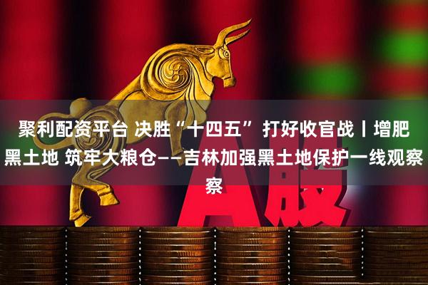 聚利配资平台 决胜“十四五” 打好收官战丨增肥黑土地 筑牢大粮仓——吉林加强黑土地保护一线观察