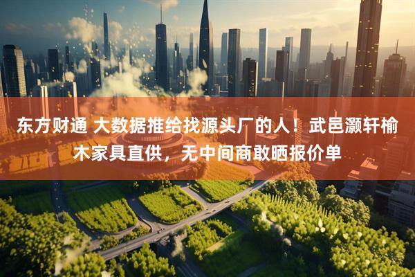 东方财通 大数据推给找源头厂的人！武邑灏轩榆木家具直供，无中间商敢晒报价单